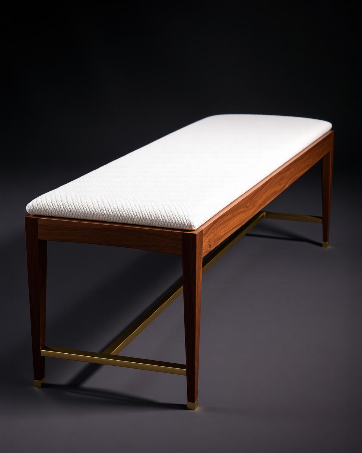Walnut & Brass Bench