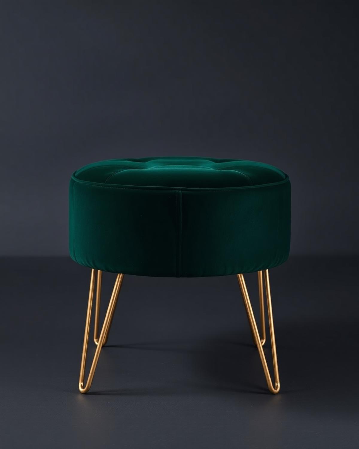 Emerald Velvet Ottoman